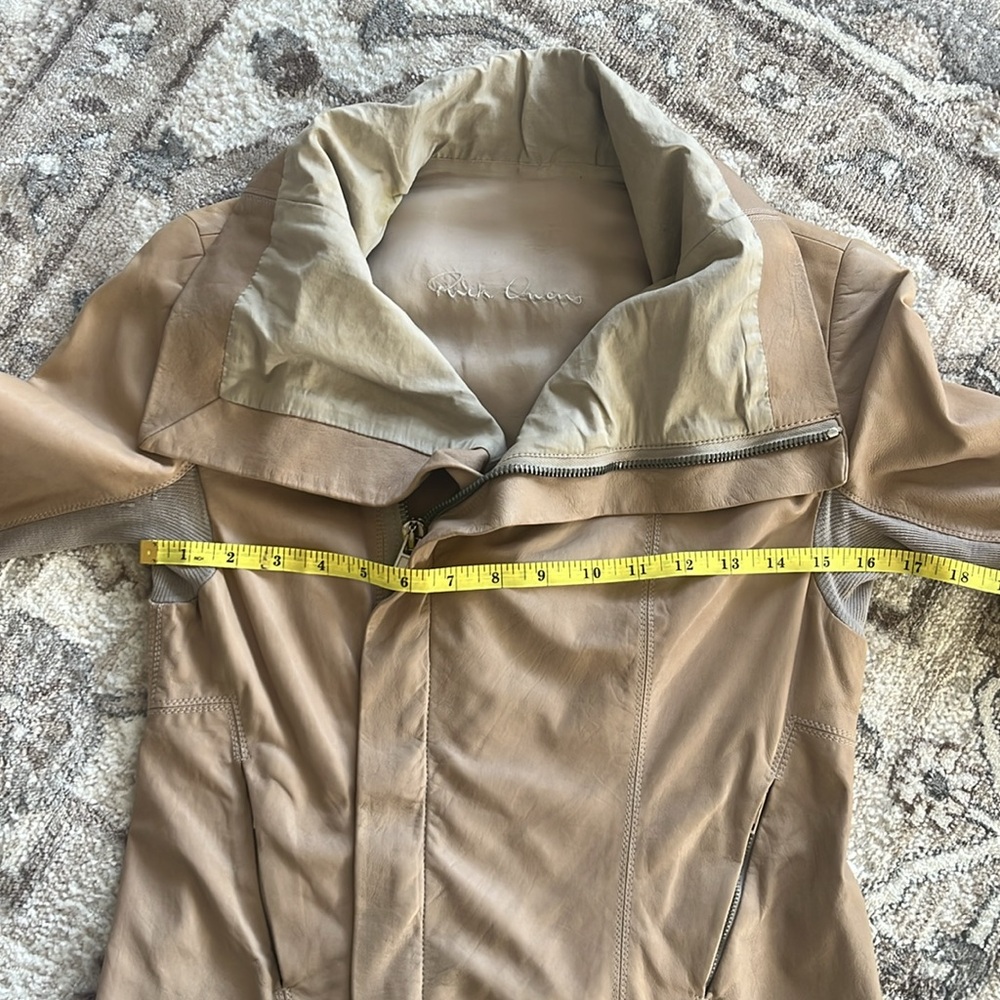 Rick Owens Tan Leather Jacket celebrity owned - Picture 5 of 15